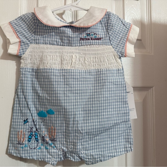 NWT Smocked Peter Rabbit Romper - Picture 3 of 10